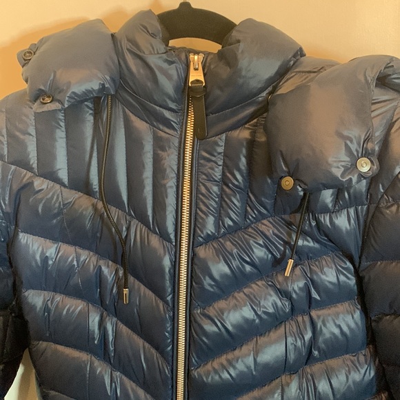 Mackage Lara Hooded Down Coat In Dark Blue - Picture 6 of 12